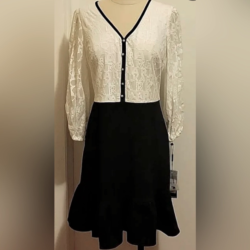 Karl Lagerfeld Black Fit & Flare Dress